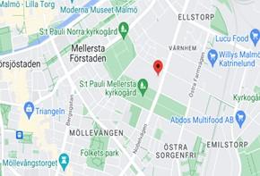 En karta som visar var Furuboda Malmö finns - nobelvägen 66a